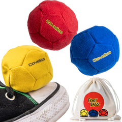 Covelico Footbags (Set of 3) – Hacky Sack Kick Bags with Carry Bag & Instructions