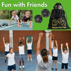 Covelico Fitness Dice (Set of 3) – Workout Dice for Teens & Adults with Bag + Instructions