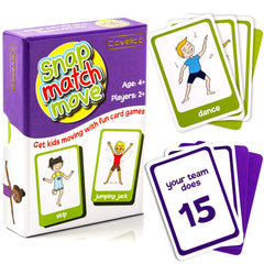 Covelico Exercise Cards for Kids – 52-Card Active Play Deck (4+ Games) with Box
