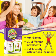 Covelico Exercise Cards for Kids – 52-Card Active Play Deck (4+ Games) with Box