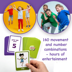 Covelico Exercise Cards for Kids – 52-Card Active Play Deck (4+ Games) with Box