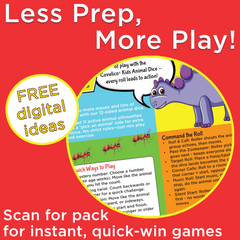 Covelico Animal Exercise Dice (12-Sided Foam Dice) – Kids Movement Game