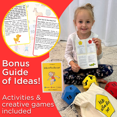 Covelico Kids Exercise Dice Set (3 Pack, 12-Sided Foam Dice) – Animals, Actions & Numbers