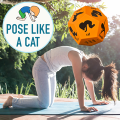 Covelico Kids Yoga Dice (12-Sided Foam Dice) – Pose & Play Yoga Game (Orange)
