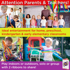 Covelico Rainbow Ribbon Rings (2 Pack) – Wooden Hand Kites + Ideas Guide