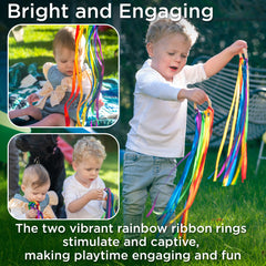 Covelico Rainbow Ribbon Rings (2 Pack) – Wooden Hand Kites + Ideas Guide