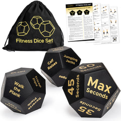 Covelico Fitness Dice (Set of 3) – Workout Dice for Teens & Adults with Bag + Instructions