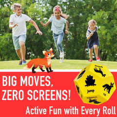Covelico Animal Exercise Dice (12-Sided Foam Dice) – Kids Movement Game